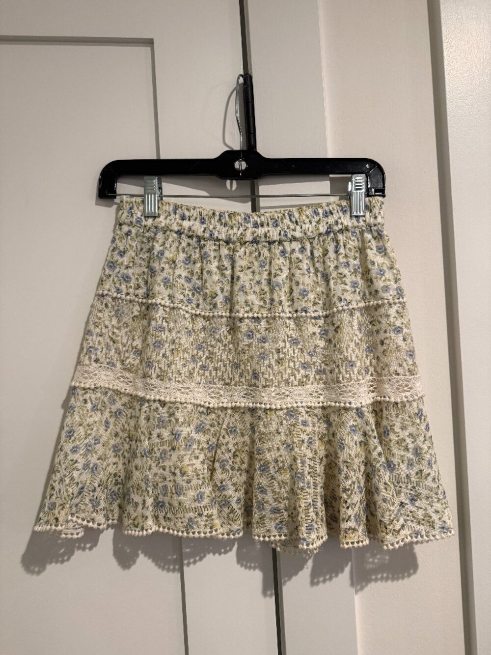 LoveShackFancy Diamond Skirt in White Garden Stream